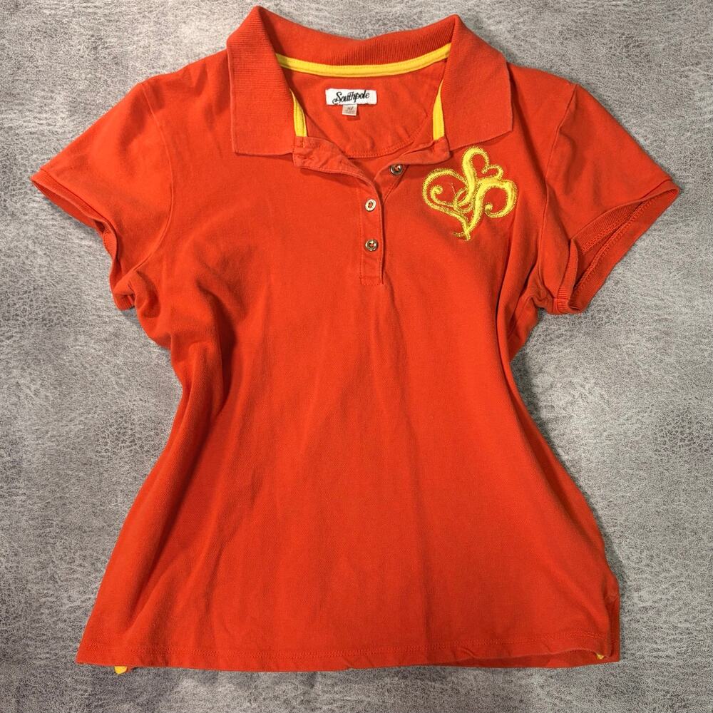 Y2k Southpole Orange Embroidered Polo